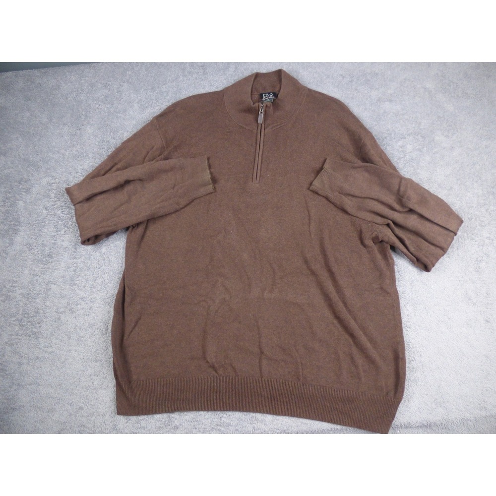 Jos A Bank Signature‎ Collection Sweater Mens XL Brown 100% Pima Cotton 1/4 Zip